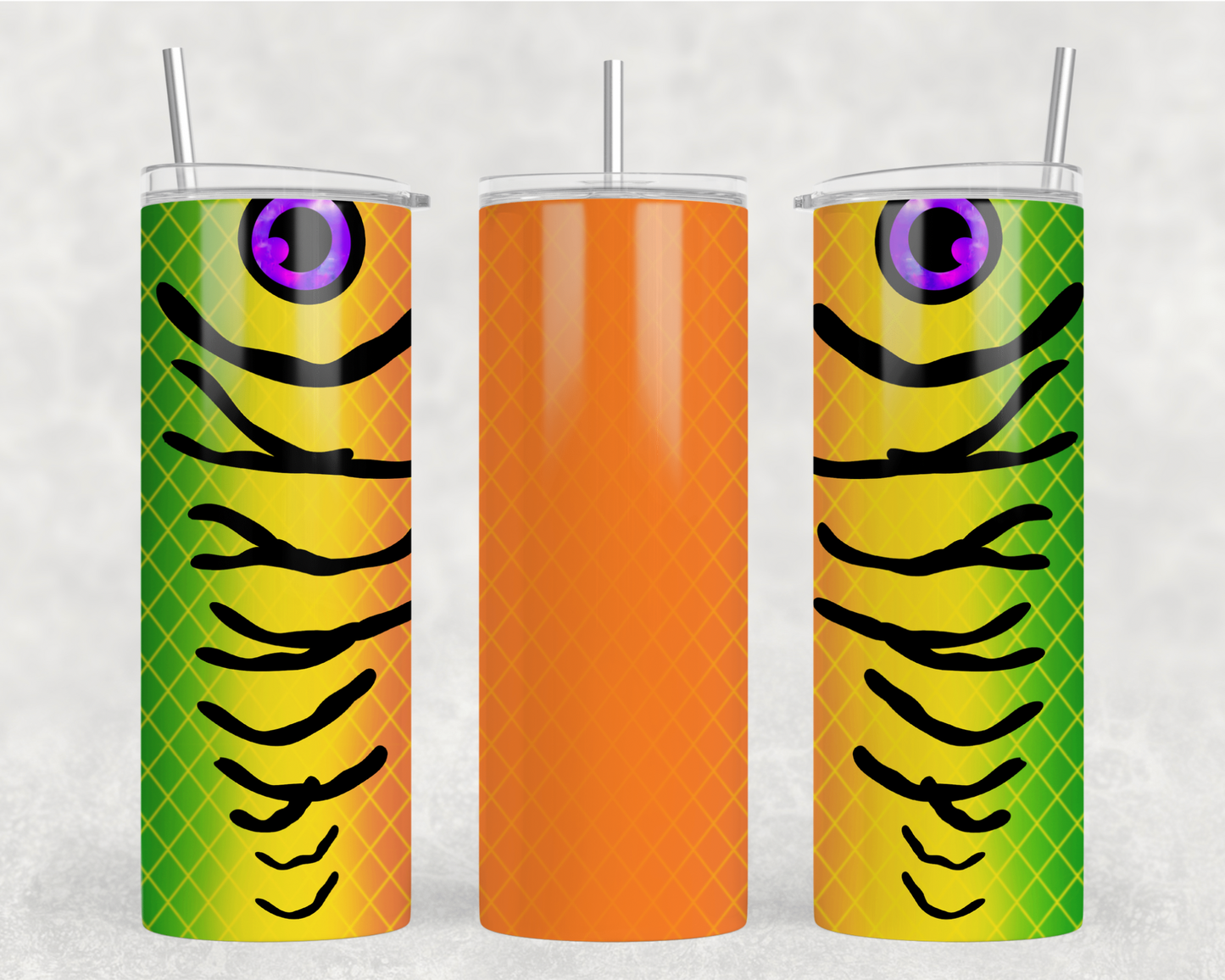 Fishing Lure Orange/Green Tumbler Wrap