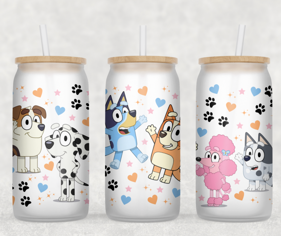 Bluey & Friends Glass Can Wrap