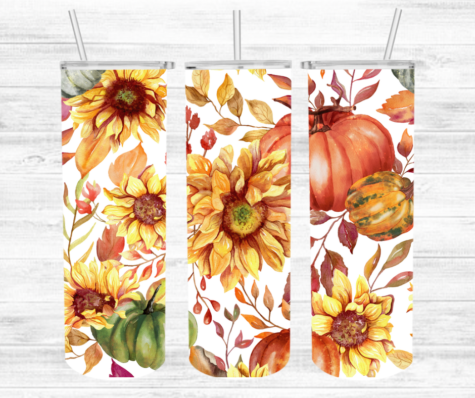 Pumpkin Sunflowers Tumbler Wrap