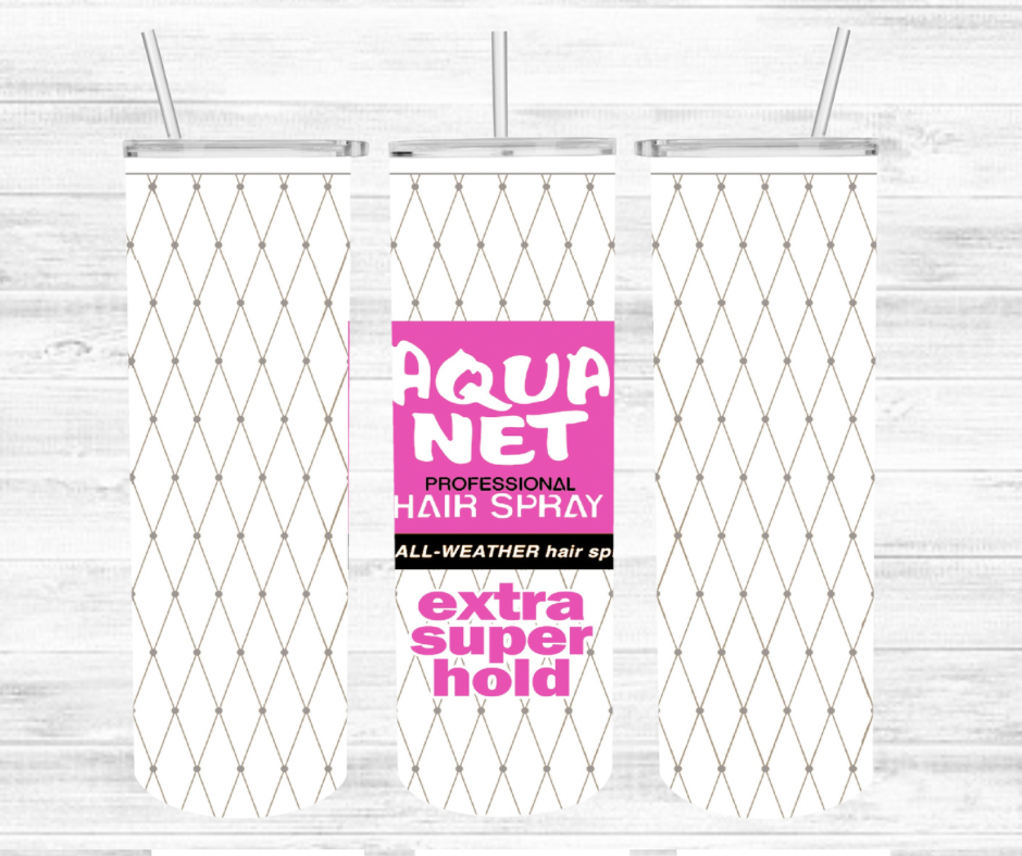 Pink Aqua Net Tumbler Wrap