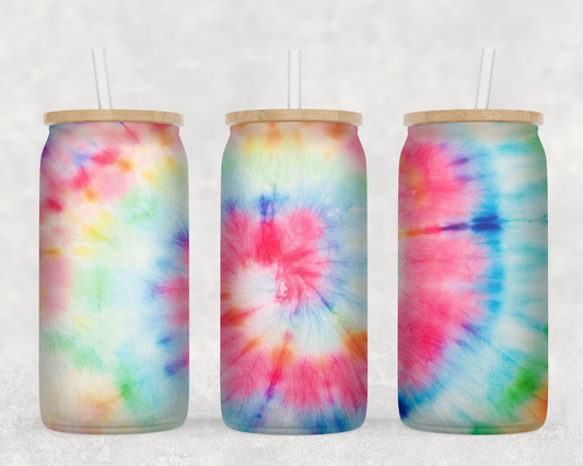 Tie Dye Glass Can Wrap