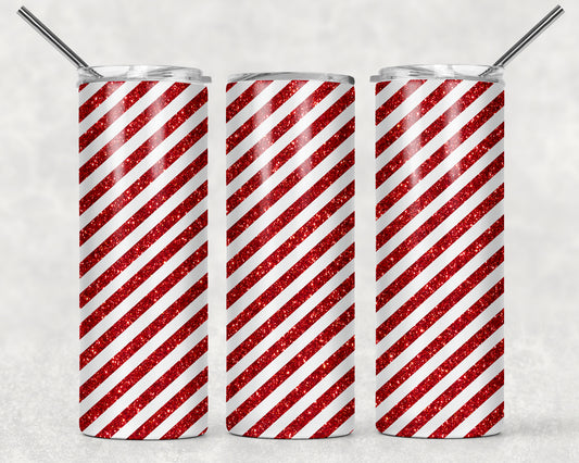 Glitter Candy Cane Tumbler Wrap