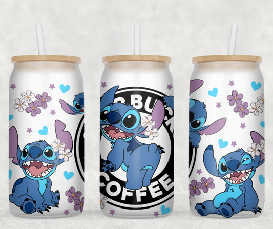 Stitch Coffee Glass Can Wrap