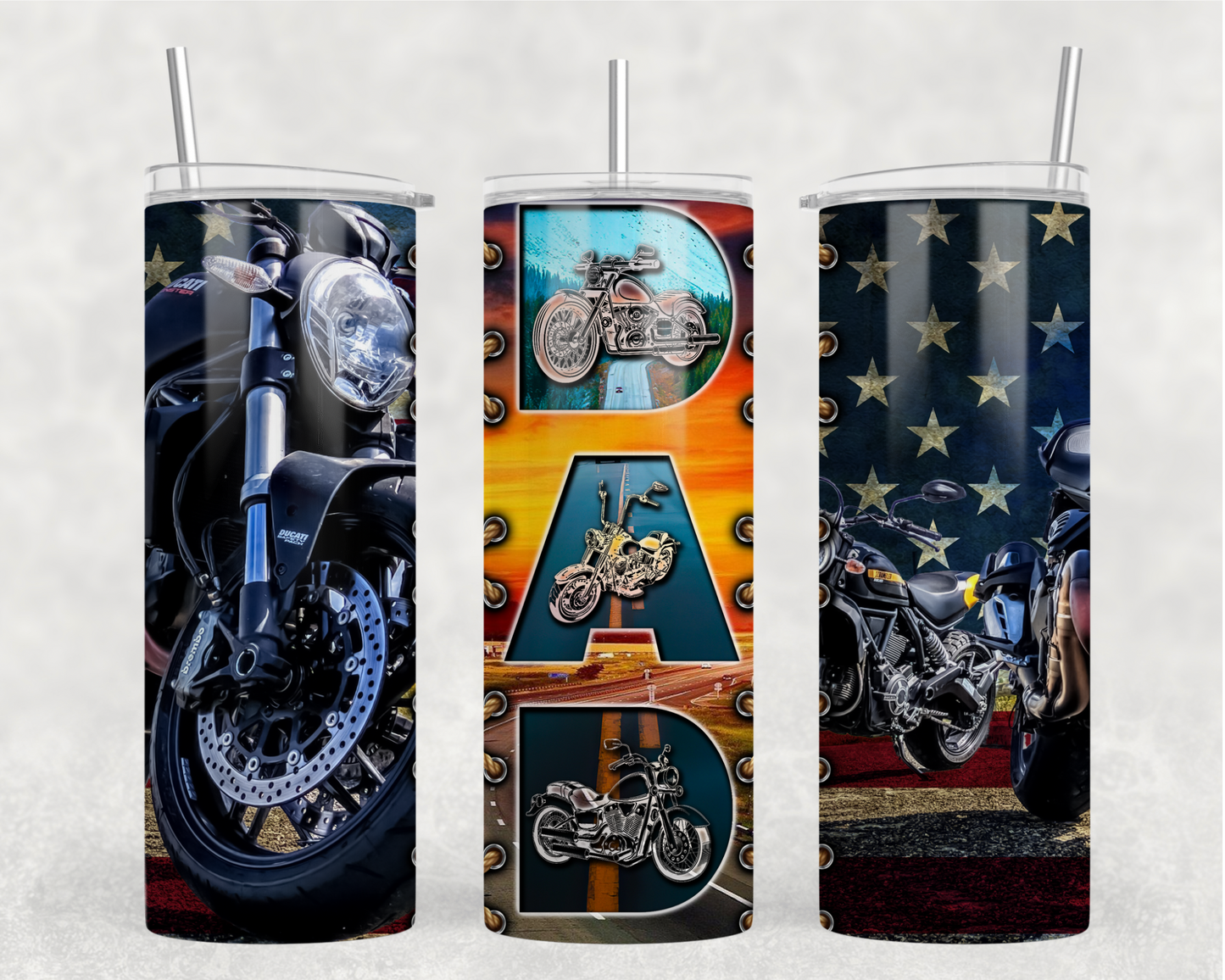 Biker Dad Tumbler Wrap