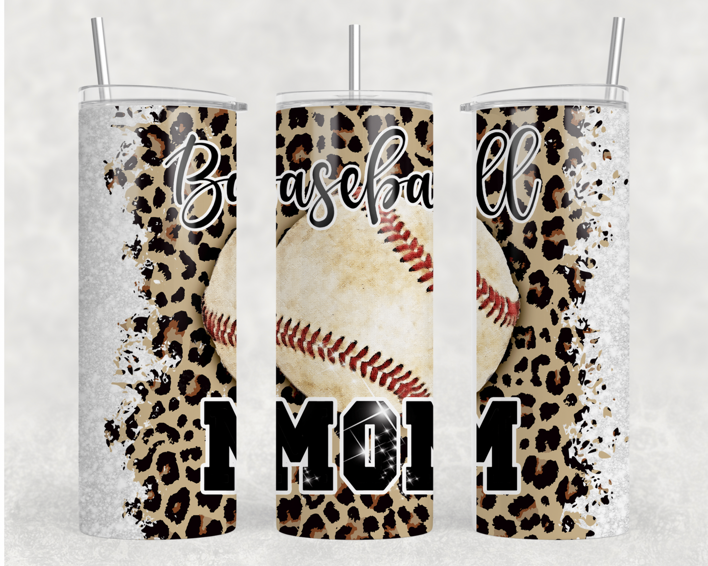 Leopard Baseball Mom Tumbler Wrap