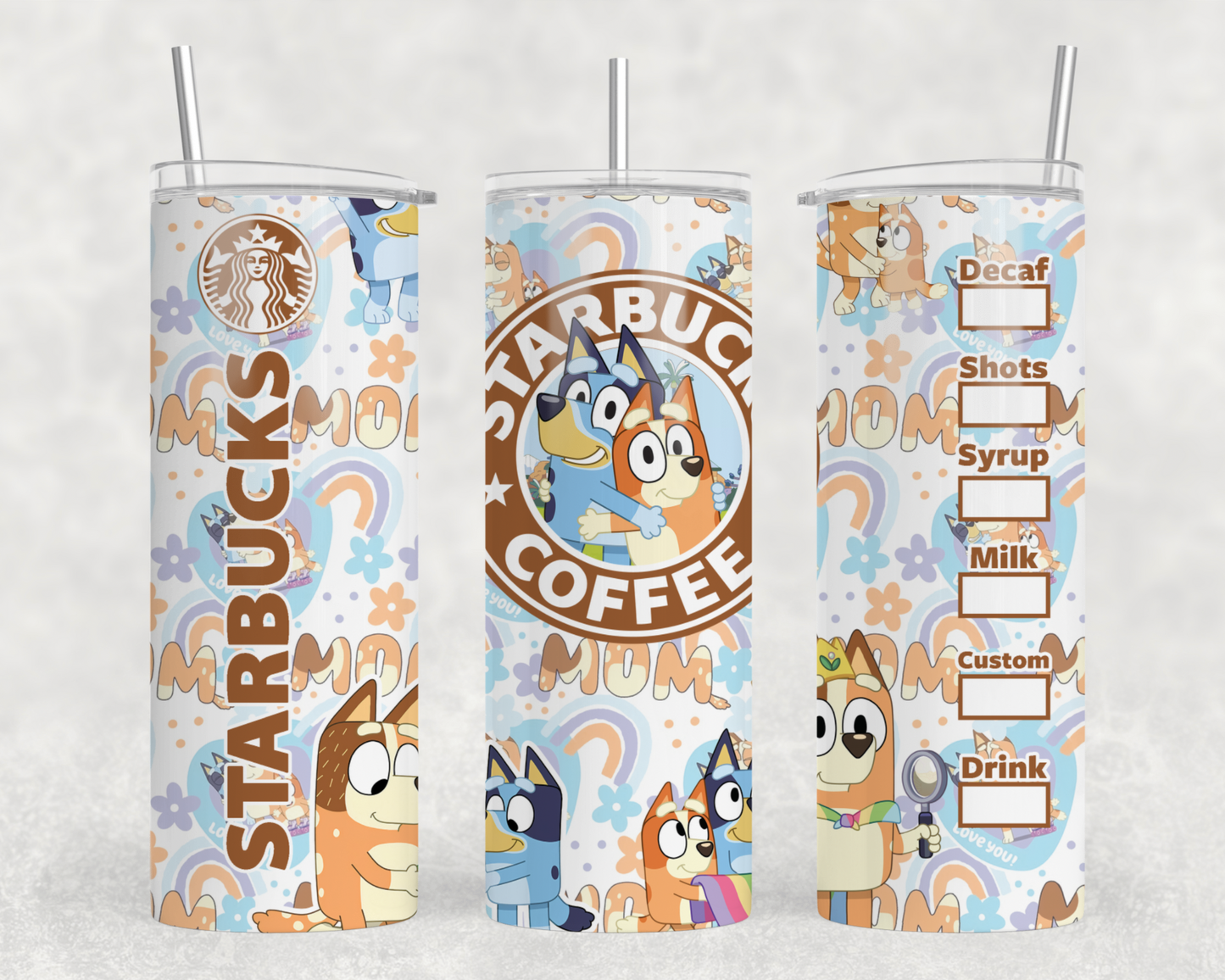 Bluey Mom Coffee Tumbler Wrap