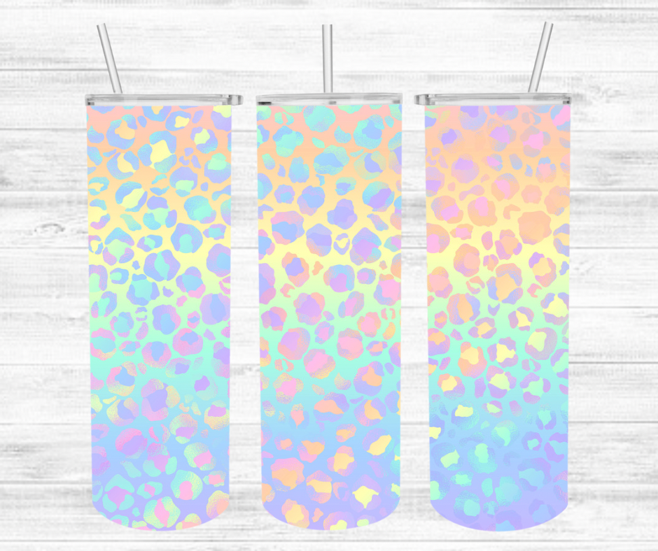 Pastel Rainbow Print Tumbler Wrap