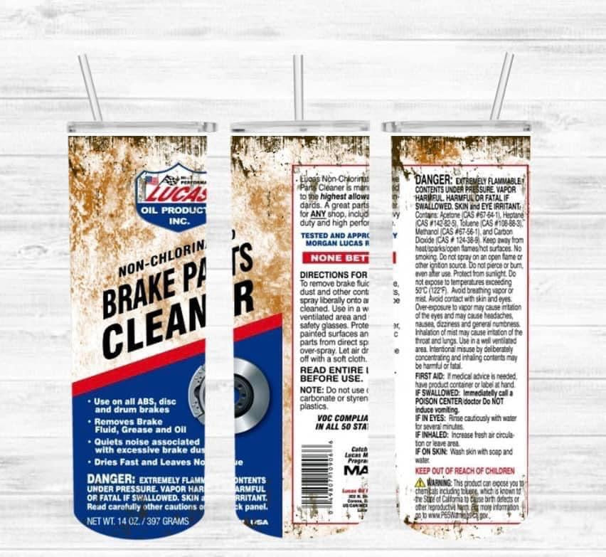 Lucas Brake Cleaner Tumbler Wrap