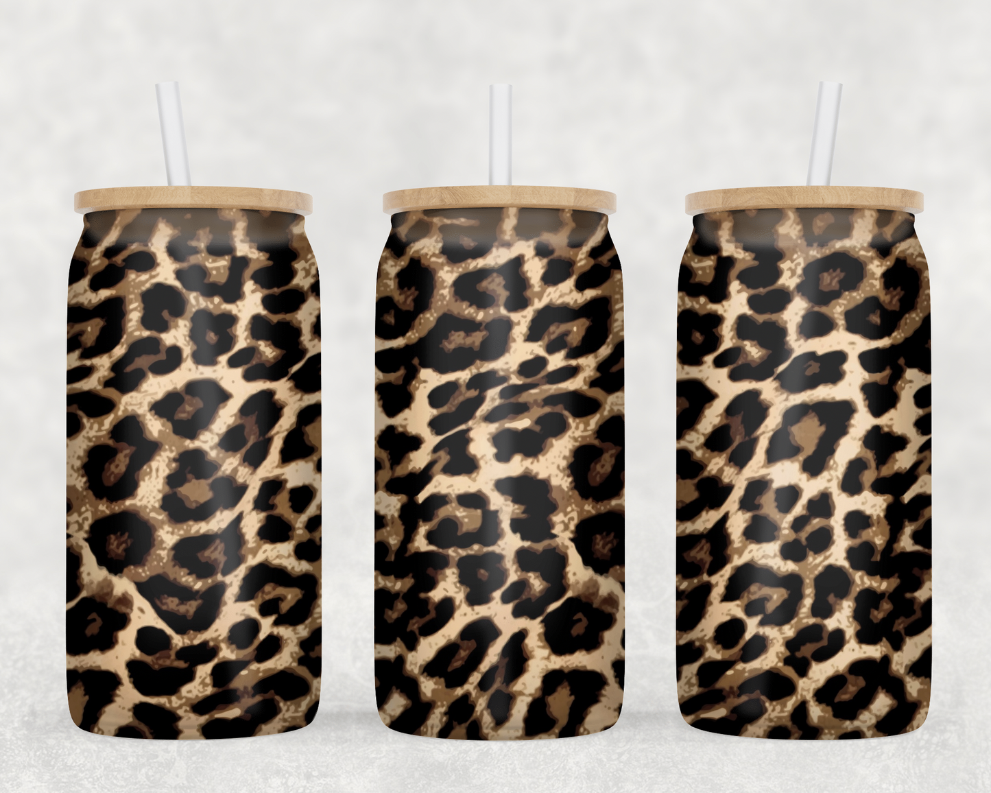 Classic Leopard Glass Can Wrap