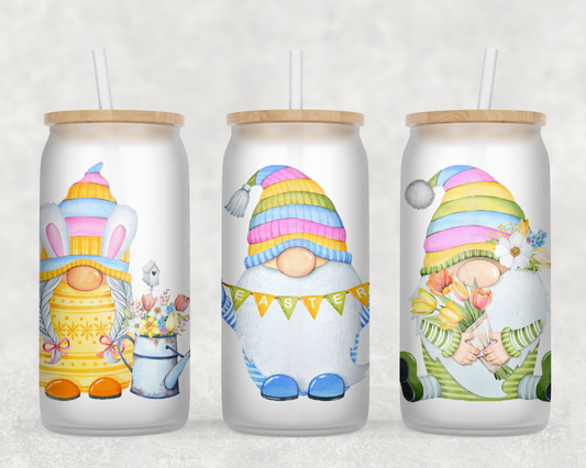 Happy Easter Gnomes Glass Can Wrap