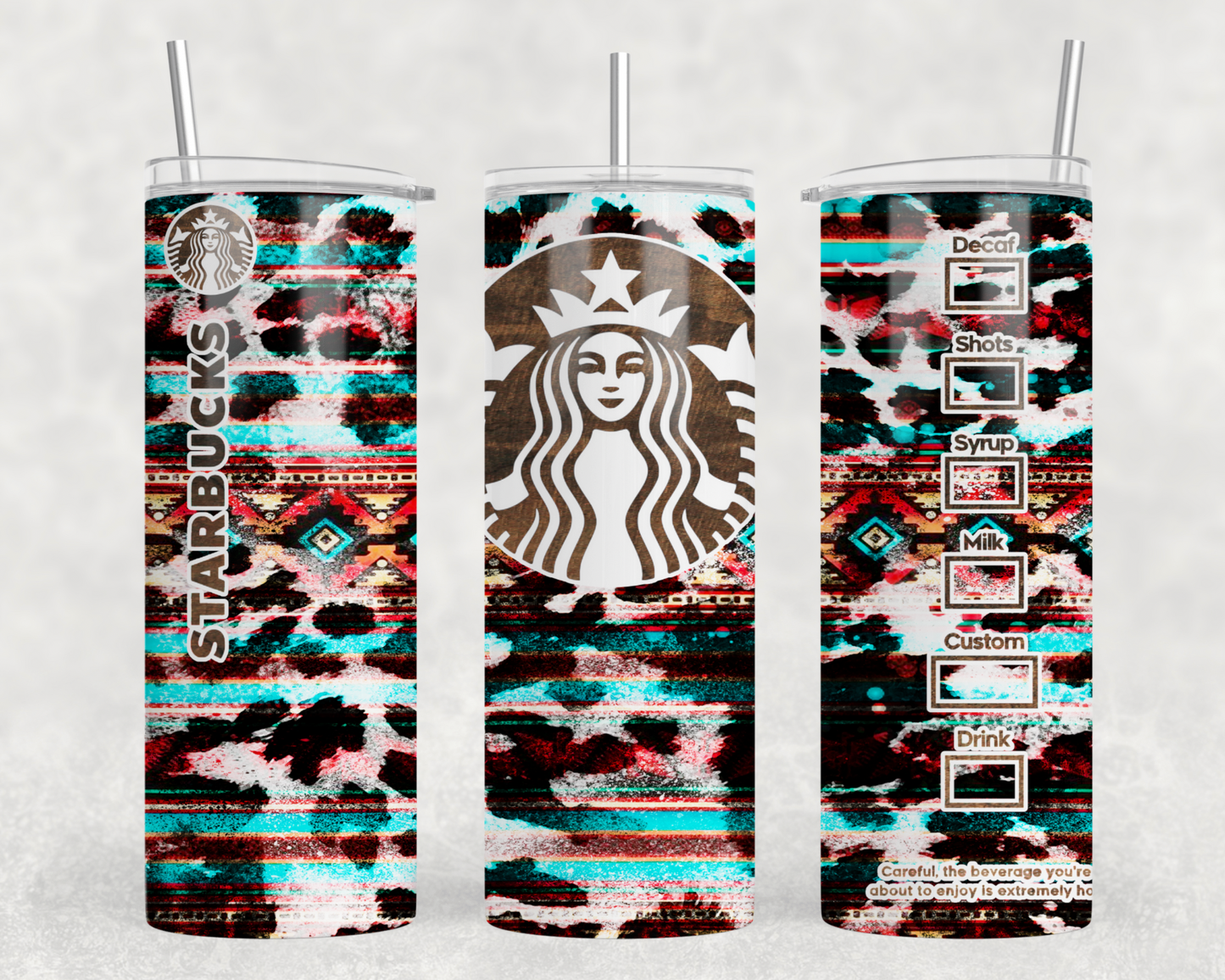 Aztec Cow Print SB Tumbler Wrap