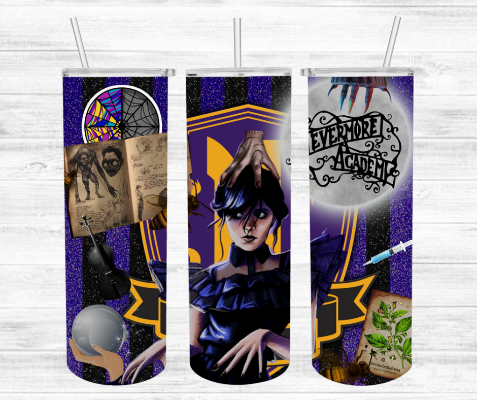 Wednesday Nevermore Academy Tumbler Wrap