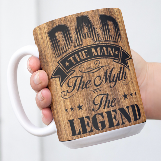 Dad Wood Grain Mug Wrap