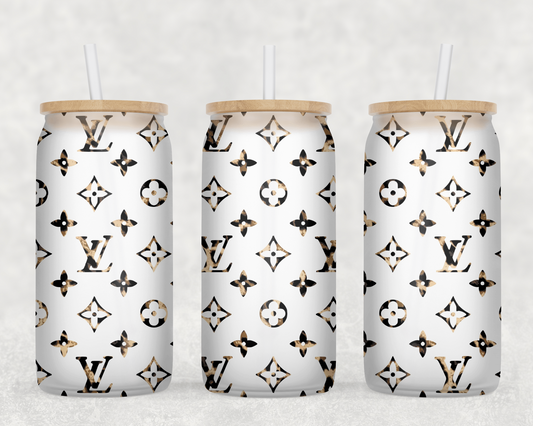 LV Leopard Glass Can Wrap