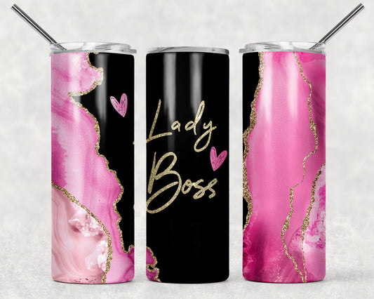 Lady Boss Pink Marble Tumbler Wrap