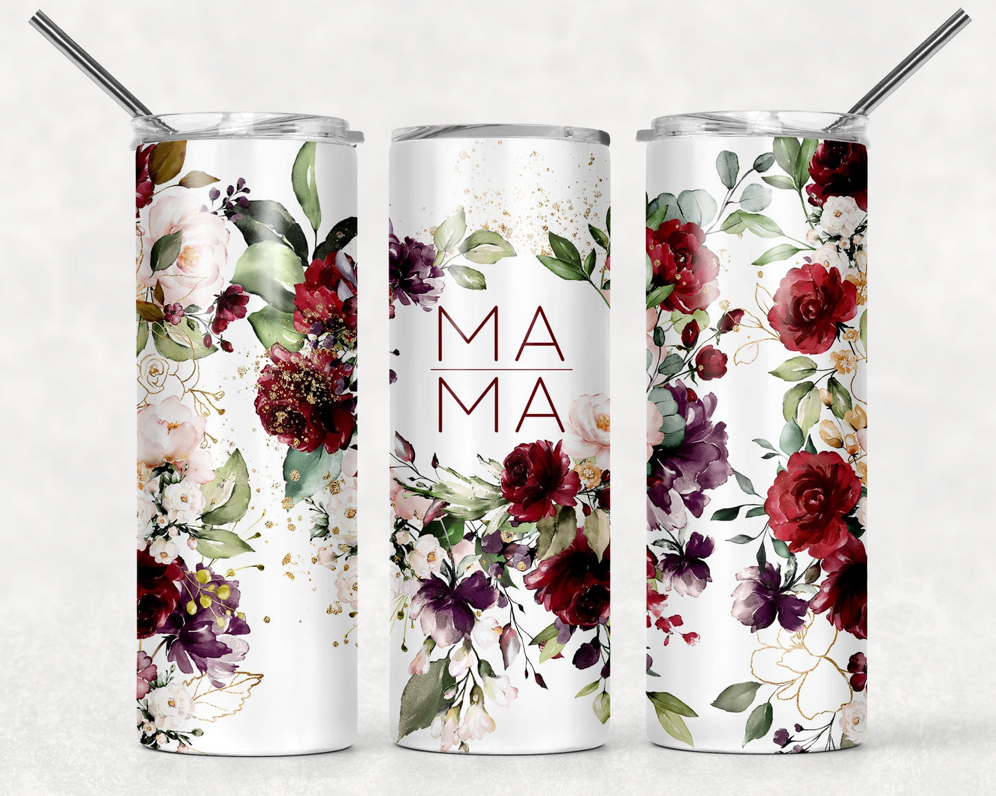 Mama Red Floral Tumbler Wrap