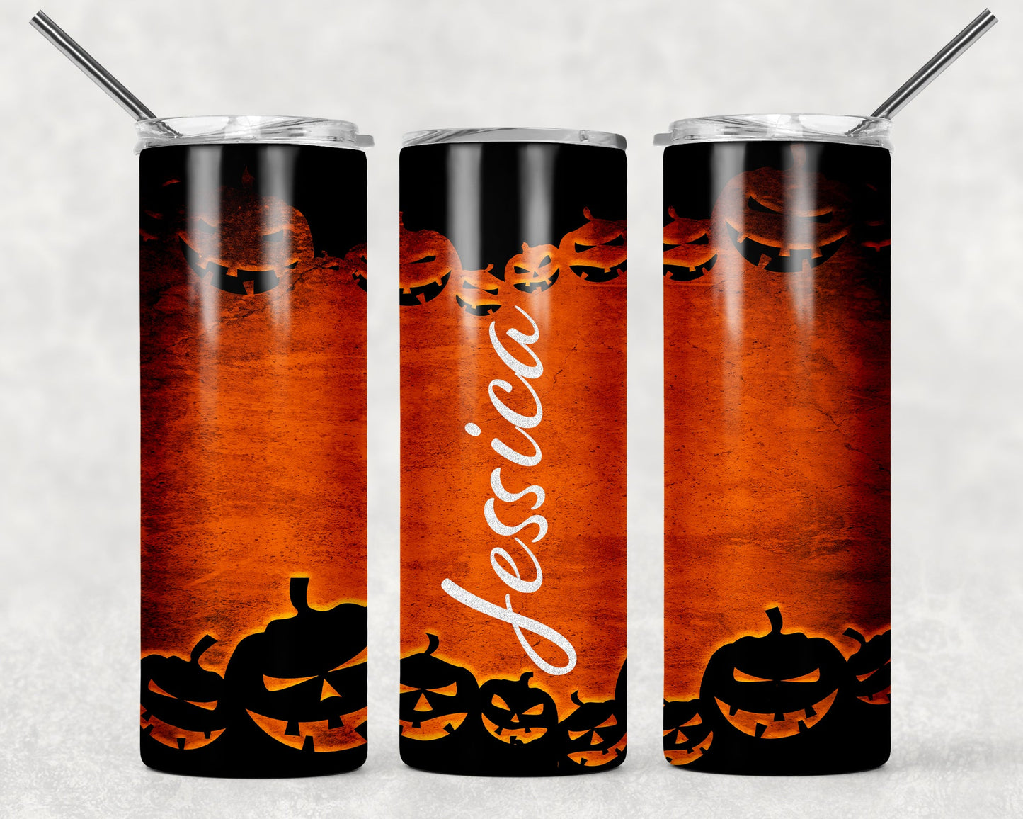 Halloween Pumpkins (it won’t say Jessica) Tumbler Wrap